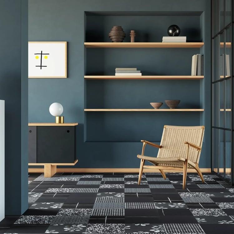 Chymia Mix 2 Black 12x12 Porcelain  Tile