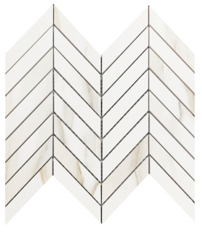 Classici Calacatta Gold Chevron Matte Porcelain  Mosaic