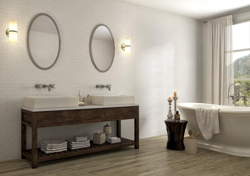 Click White Matte, Textured 16x48 Ceramic  Tile