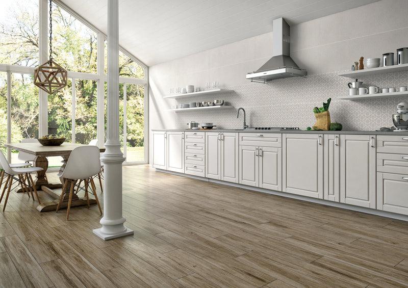 Click White Matte, Textured 16x48 Ceramic  Tile