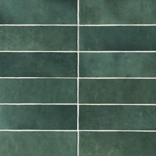Cloé Green Glossy 2-1/2x8 Ceramic  Tile