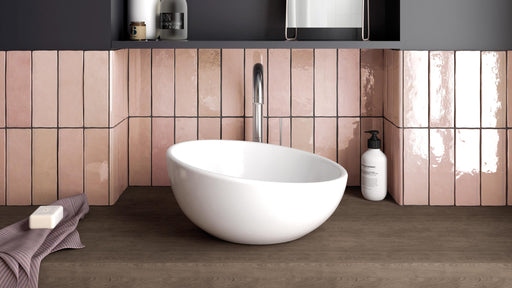 Cloé Pink Glossy 2-1/2x8 Ceramic  Tile