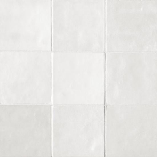 Cloé White Glossy 5x5 Ceramic  Tile