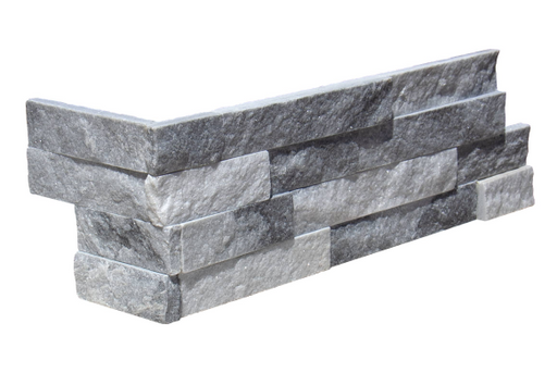 Cloudy Grey Quartzite Ledger Corner 6x12x6