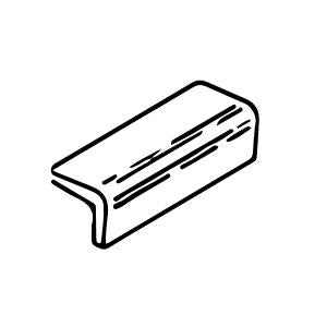 Color Biscuit Glossy 2x6 Ceramic V Cap