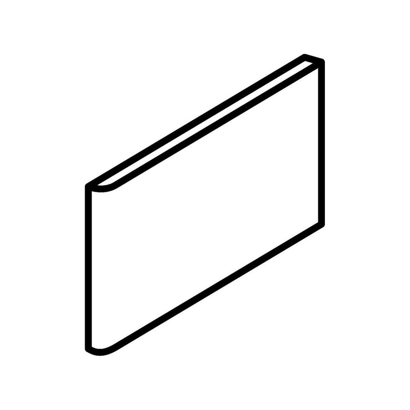 Color Dark Gray Glossy 3x6 Ceramic Surface Bullnose