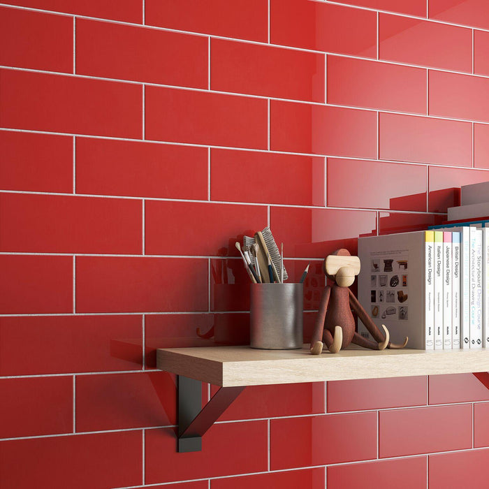 Color Red Pepper Glossy 4-1/4x10 Ceramic  Tile