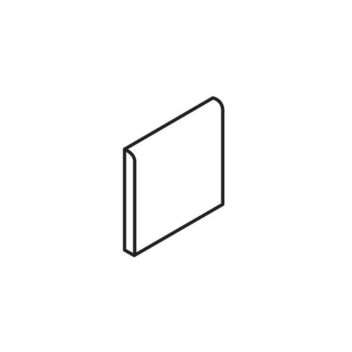 Color White Ice Glossy 4-1/4x4-1/4 Ceramic Surface Bullnose
