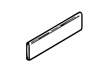 Color White Ice Matte 2x8 Ceramic Surface Bullnose