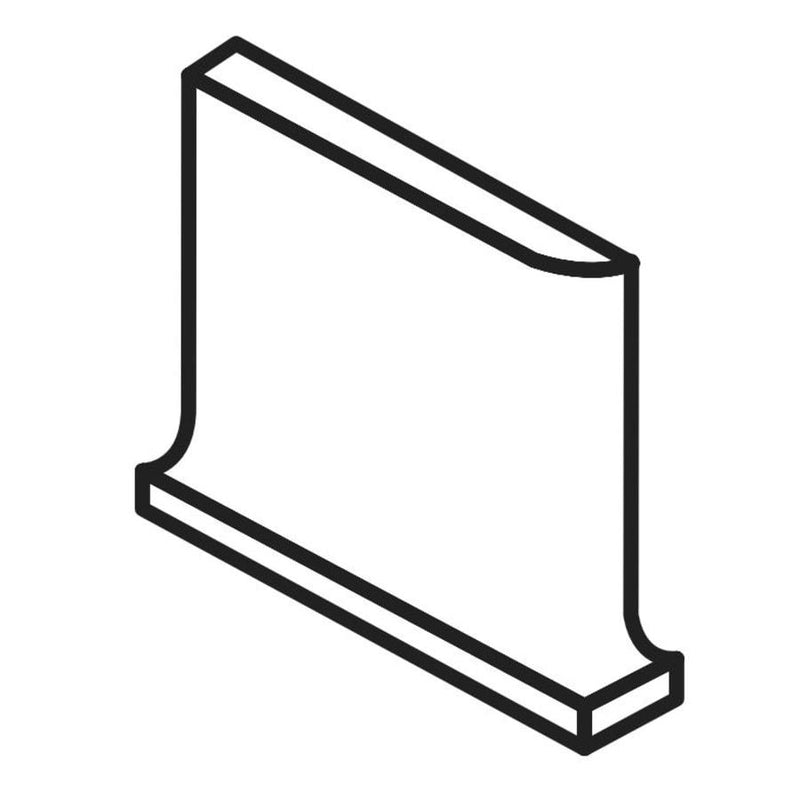 Color White Ice Matte 4-1/4x4-1/4 Ceramic Cove Base Corner Left