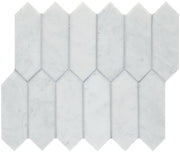 Completa Bianco Venatino Picket Honed Marble  Mosaic