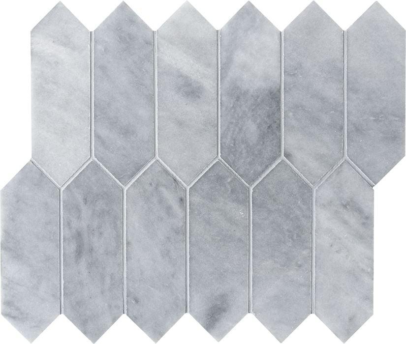 Completa Sky Blue Picket Honed Marble  Mosaic