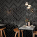 Cosmopolitan Black Deco Glossy 4x16 Ceramic  Tile