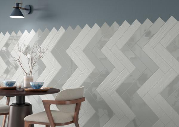Cosmopolitan Steel Gray Deco Glossy 4x16 Ceramic  Tile
