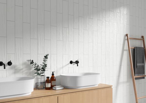 Cosmopolitan White Deco Glossy 4x16 Ceramic  Tile