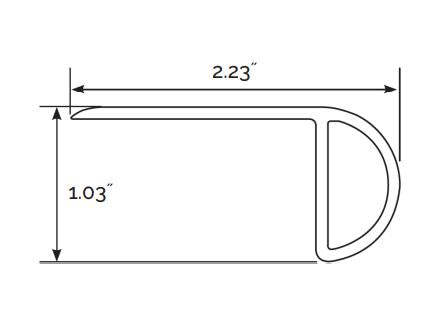 Cyrus Xl Prescott Walnut Waves 2.23x94   Luxury Vinyl Overlap Stair Nose