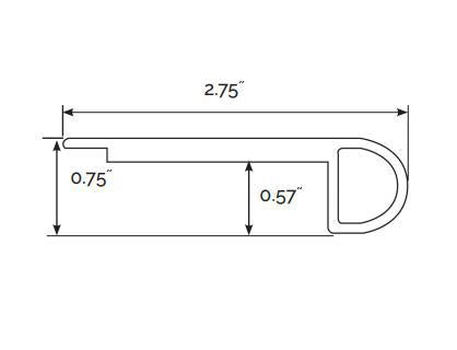 Cyrus Xl Prescott Walnut Waves 2.75x94   Luxury Vinyl Flush Stair Nose
