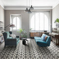 D Segni Double Diamond Smoke Blend Matte 8x8 Porcelain  Tile