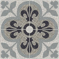 D Segni Terrazzo Fleur De Lis Deco Matte 8x8 Porcelain  Tile
