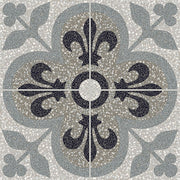 D Segni Terrazzo Fleur De Lis Deco Matte 8x8 Porcelain  Tile