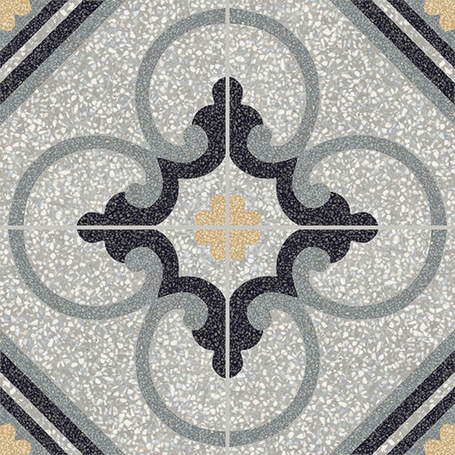 D Segni Terrazzo Fresco Deco Matte 8x8 Porcelain  Tile