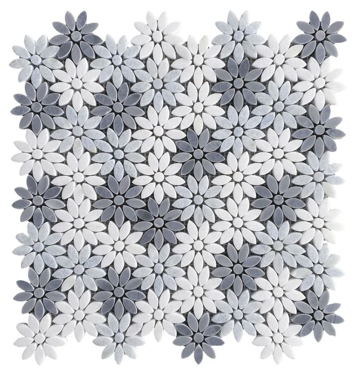 Daisy Crystal Ocean Flower Polished Marble  Mosaic