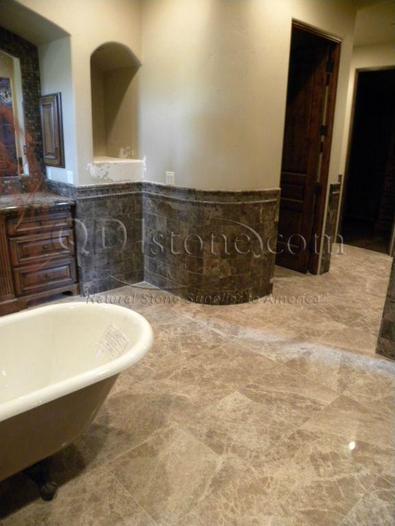 Dark Emprador Marble Tile 12x12 Polished