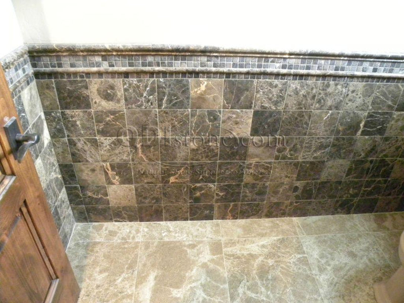 Dark Emprador Marble Tile 12x12 Polished