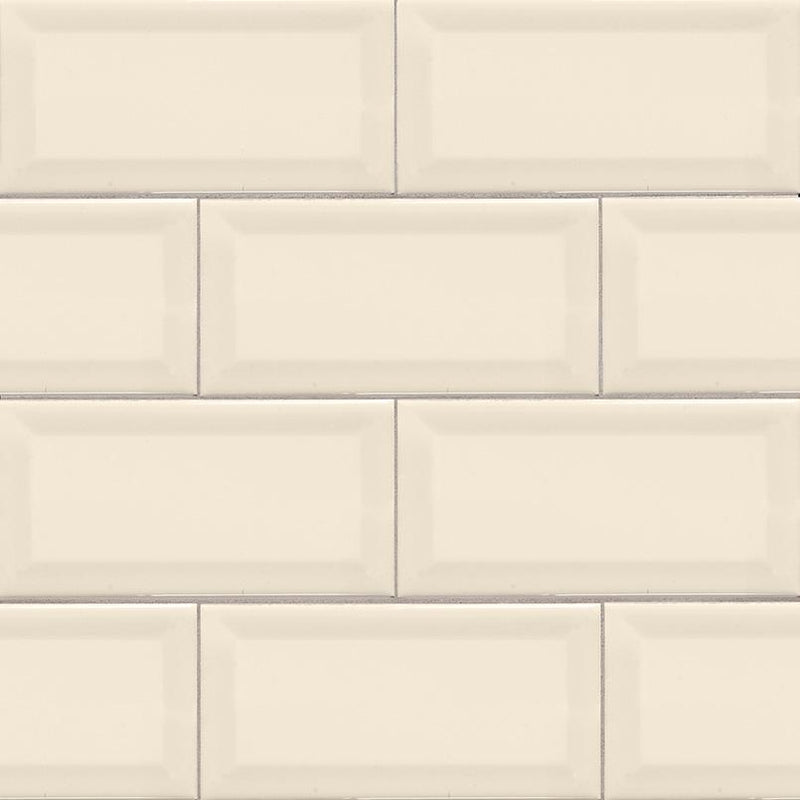 Domino Almond Glossy 3x6 Ceramic  Tile