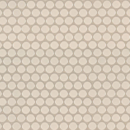 Domino Almond Pennyround Glossy Porcelain  Mosaic