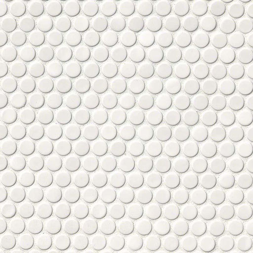 Domino Bianco Pennyround Glossy Porcelain  Mosaic