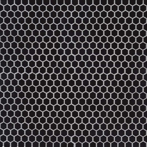 Domino Black 1x1 Hexagon Matte Porcelain  Mosaic