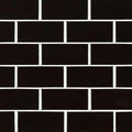 Domino Black 2x4 Subway Glossy Porcelain  Mosaic