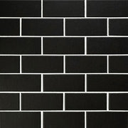 Domino Black 2x4 Subway Matte Porcelain  Mosaic