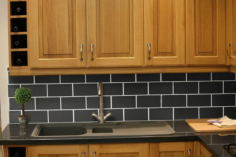 Domino Black 2x4 Subway Matte Porcelain  Mosaic