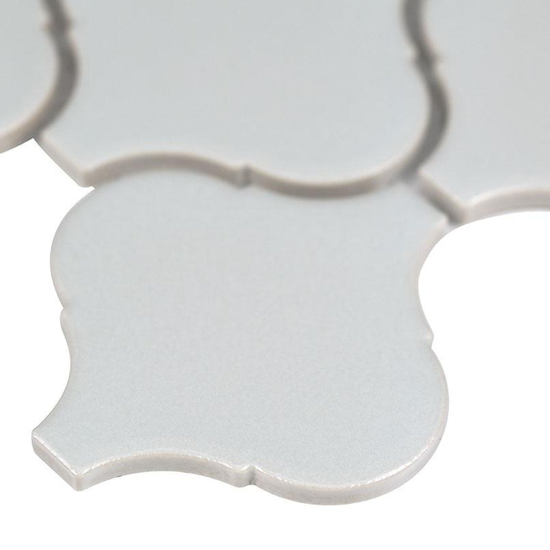 Domino Gray Arabesque Glossy Porcelain  Mosaic