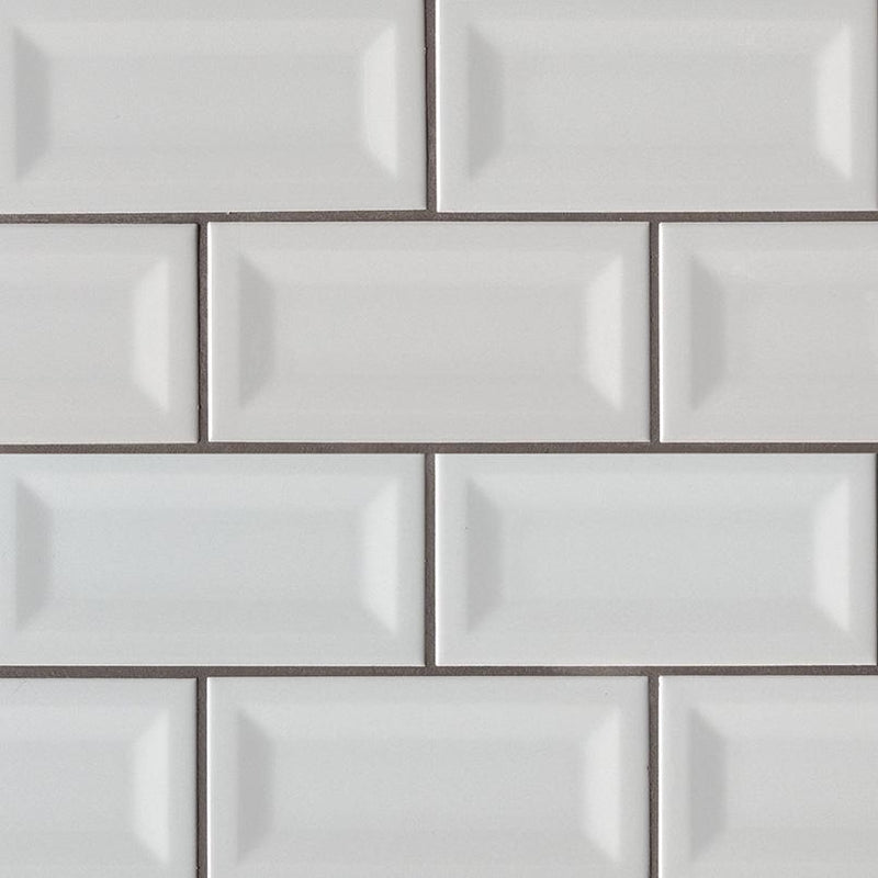 Domino Gray Glossy 3x6 Ceramic  Tile