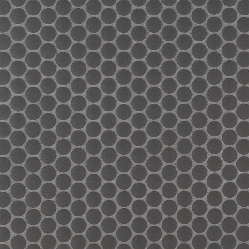 Domino Nero Pennyround Matte Porcelain  Mosaic