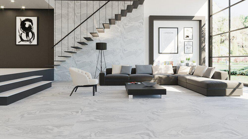 Domino Soft White Semi Polished 24x48 Porcelain  Tile