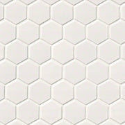 Domino White 2x2 Hexagon Glossy Porcelain  Mosaic