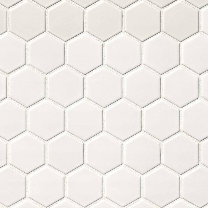 Domino White 2x2 Hexagon Matte Porcelain  Mosaic