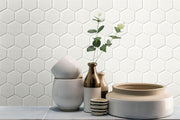 Domino White 2x2 Hexagon Matte Porcelain  Mosaic
