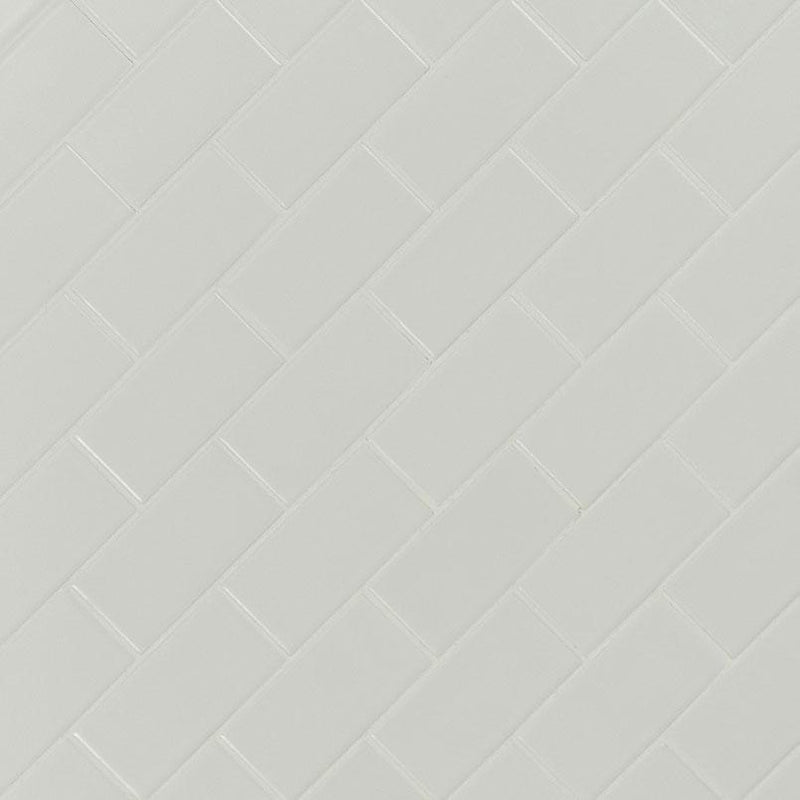 Domino White 2x4 Subway Matte Porcelain  Mosaic