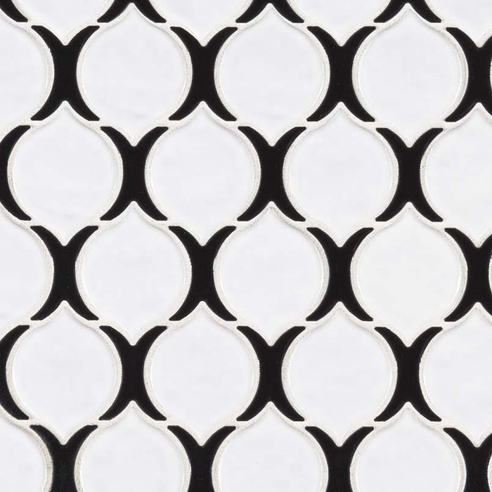 Domino White And Black Glossy Porcelain  Mosaic