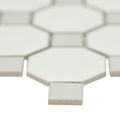 Domino White And Gray 2x2 Octagon Matte Porcelain  Mosaic
