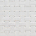 Domino White And Gray Basketweave Matte Porcelain  Mosaic
