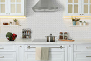 Domino White And Gray Basketweave Matte Porcelain  Mosaic