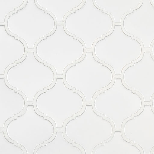 Domino White Arabesque Matte Porcelain  Mosaic