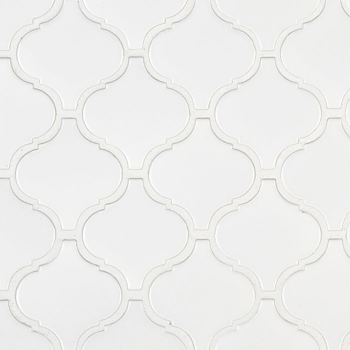 Domino White Arabesque Matte Porcelain  Mosaic