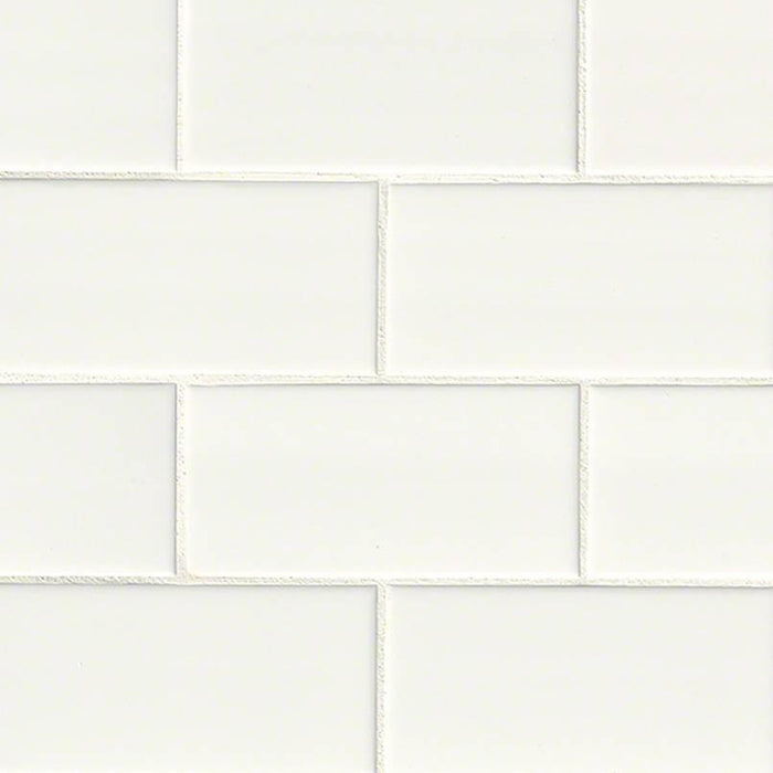 Domino White Glossy 3x6 Ceramic  Tile
